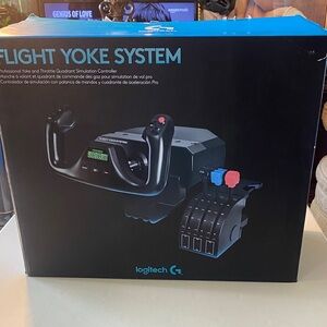 Logitech Yoke System with Black and Blue Controls